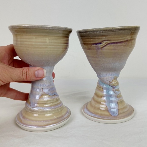 Ceramic Handmade Face Goblet Cups (set of 2) - Picture 8 of 10